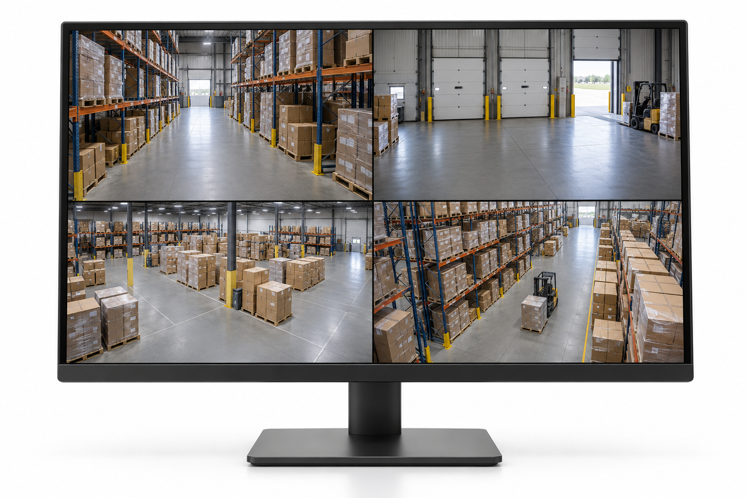 Imagen fotorrealista de referencia: Monitores y accesorios
